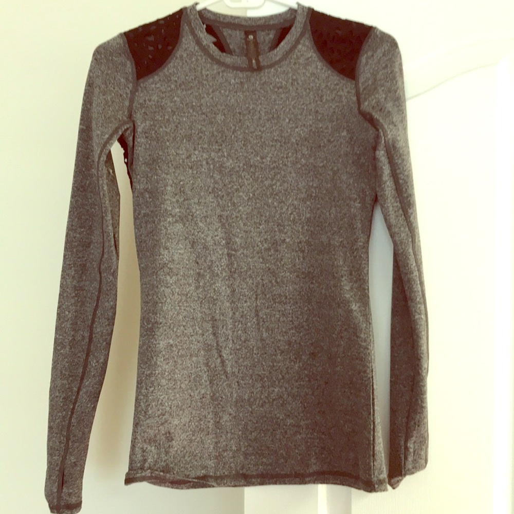 edgy workout top w/ shoulder detail